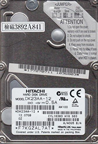 DK23AA-12/A0G5B/A, Hitachi 12GB IDE 2.5 Merevlemez