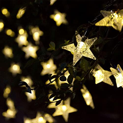 Windpnn Napenergia Húr Lámpák Kültéri, Napelemes Csillag String Fények, 30ft 50LED 8 Módok Vízálló Karácsonyi String Fények