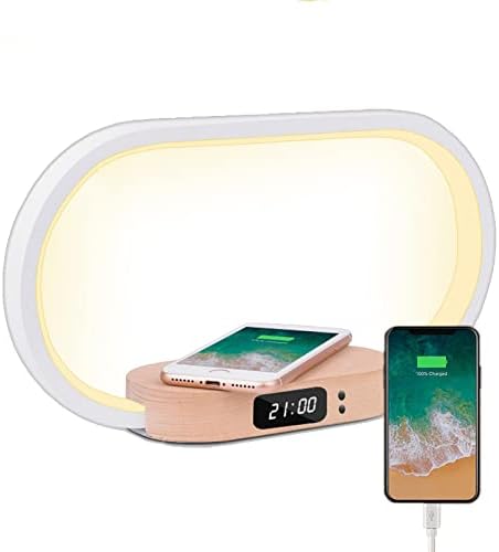 ELITUN asztali Lámpa, Éjjeli Lámpa LED 10W Vezeték nélküli Töltő Touch Lámpa USB Port Fokozatmentes Fényerő Éjszakai Fény