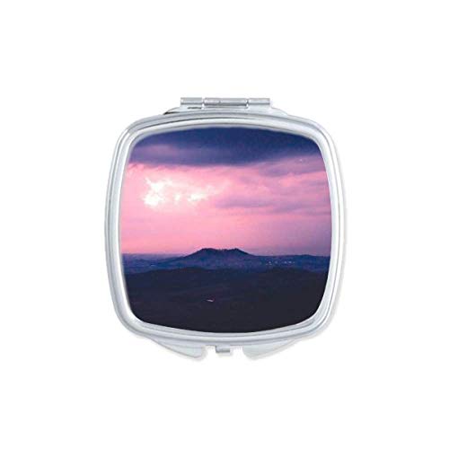 Rózsaszín Sötét Felhők Égi Art Deco Ajándék Divat Tükör Hordozható Kompakt Zsebében Smink Kétoldalas Üveg
