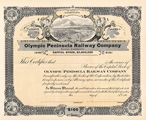 Olympic-Félsziget Vasúti Zrt. - Északi Csendes-Óceáni Archívum - Adott Vasúti Raktáron Bizonyítvány - Washington Állam