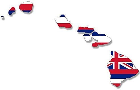 GHaynes Terjesztése Hawaii-Szigetek Alakú Hawaii Állami Zászló, Zászló, Matrica, Matrica ic Méret: 4.5 x 7 inch