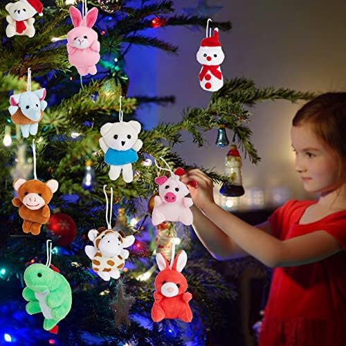2022 Karácsonyi Adventi Naptár Mini Plüss Állat, 24 Különböző Kitömött Állatok Karácsonyi Parti kellékek, Ajándékok,Karácsonyi