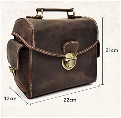 ADKHF Vintage Bőr Váll Táska Táska Kamera Táska Messenger Bag (Szín : Egy, Méret : Mint a képen)