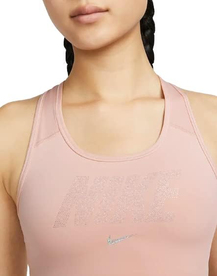 Nike Női Közép-Támogatja a Nem-Párnázott Fémes Grafikus Sport Melltartó