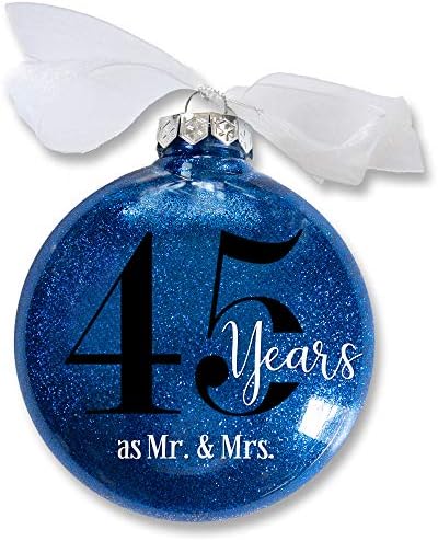 45 házassági Évforduló, Karácsonyi Dísz, 45 Év alatt, mint a Mr & Mrs, Ajándék Házaspár, Zafír Jubileumi Emlék, Hagyományos