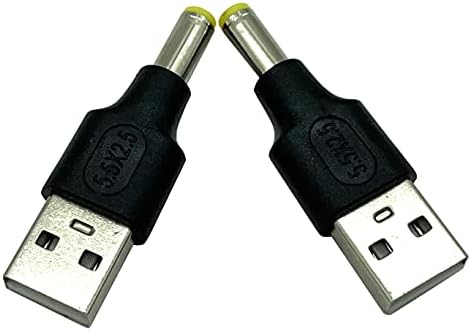 Dafensoy USB DC Adapter, 2 Csomag USB 2.0 EGY Férfi DC 5,5 x 2,5 mm-es Férfi Adapter Töltő Elektronikus Eszközök DC, vagy