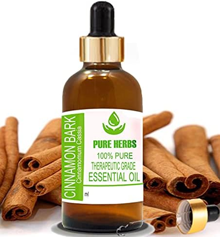 Tiszta Gyógynövények, Fahéj Kéreg (Cinnamomum Cassia) Pure & Natural Therapeautic Minőségű illóolaj Cseppentő 100ml