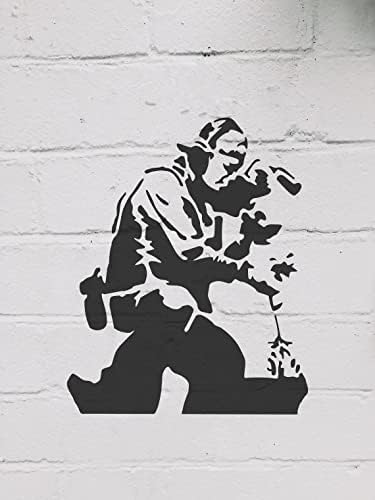 Banksy Az Utolsó Virág Stencil Festés - Lézeres Vágás Újrafelhasználható 14mil Mylar Stencil - Wall Art Festmény, Rajz Sablon