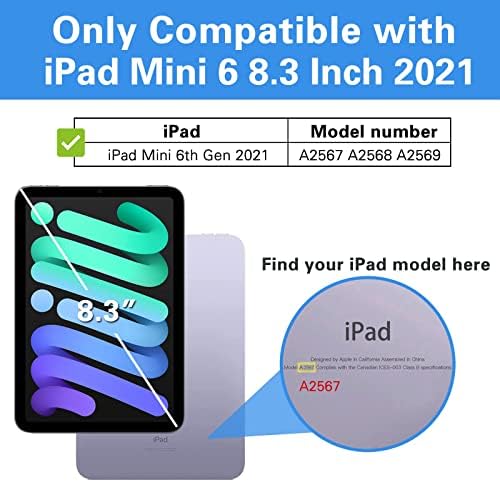 ProCase iPad Mini 6 Esetben 8.3 Hüvelyk 2021 Csomag (2 Csomag) ProCase iPad Mini 6 képernyővédő fólia 8.3 hüvelyk 2021