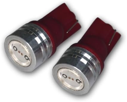 Tuningpros LEDGB-T10-RHP1 Kesztyűtartóban LED Izzók T10 Ék, Nagy teljesítményű LED Piros 2-pc-be