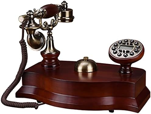 XJJZS Európai Antik Telefon Vezetékes Tömör Fa Telefon Hívófél-AZONOSÍTÓ, Gombot, Tárcsa, hátsó megvilágítású Kihangosító,