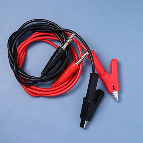 DOITOOL 2db Csatlakozó Elektronikus Réz Teszt Digitális Kábel Multiméter Huzal Klip, Piros/Fekete Aligátor Vezet Laboratóriumi