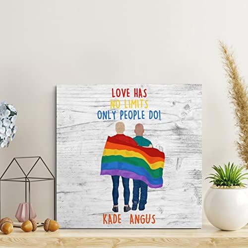 A szerelem Nem ismer Határokat, Csak az Emberek Fa Jelek Szivárvány Büszkeség Meleg, Leszbikus Azonos nemű LGBTQ Fa Táblák