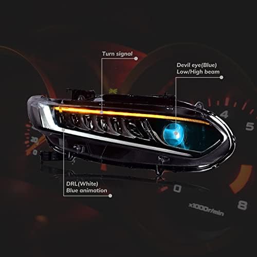 UQZ LED-es Fényszórók Kompatibilis Honda Accord 10 Gen 2018 2019 2020 2021, Kék Ördög Szeme Gépjármű Fényszórók Szerelvények