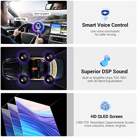 Roadanvi 10.2 Dupla Din autórádió Android Auto fejegység Rádió Bluetooth GPS Navigációs Multimédia Zene, Videó Lejátszó,