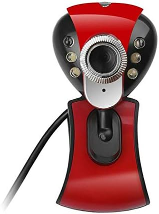 Fansipro Webkamera USB 2.0, HD 6-LED Kamera, Mikrofon, Web Cam Számítógépes Clip-on éjjellátó, Fekete