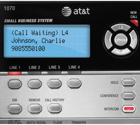 Az AT&T 1070, Vezetékes Telefon, Fekete/Ezüst, 2 Kézibeszélő Csomag
