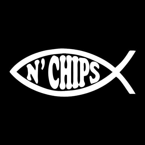 EvolveFISH Fish' n 'Chips Időjárásálló Vinyl Matrica - [Fehér][5]