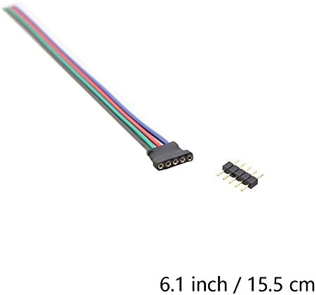 5 Pin RGBW Led Csatlakozó Hosszabbító Vezeték, 5 Pin Conenctor, SIM&NAT 15 cm / 5.9 hüvelyk RGBW RGBWW Csatlakozó Dugó Hegesztési